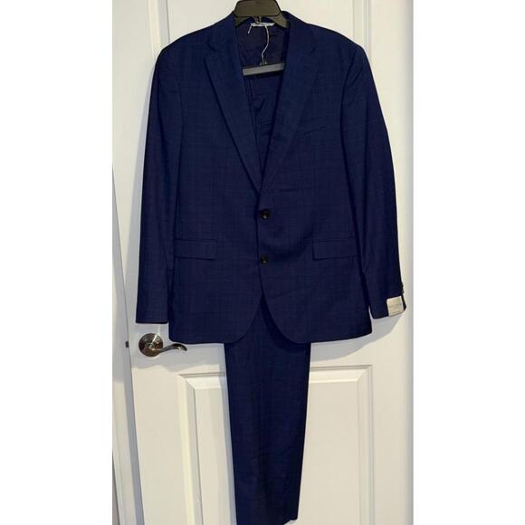 Jack Victor Suit 44 L Mens Solid Blue Wool Super 110s Esprit 2 Piece Canada
